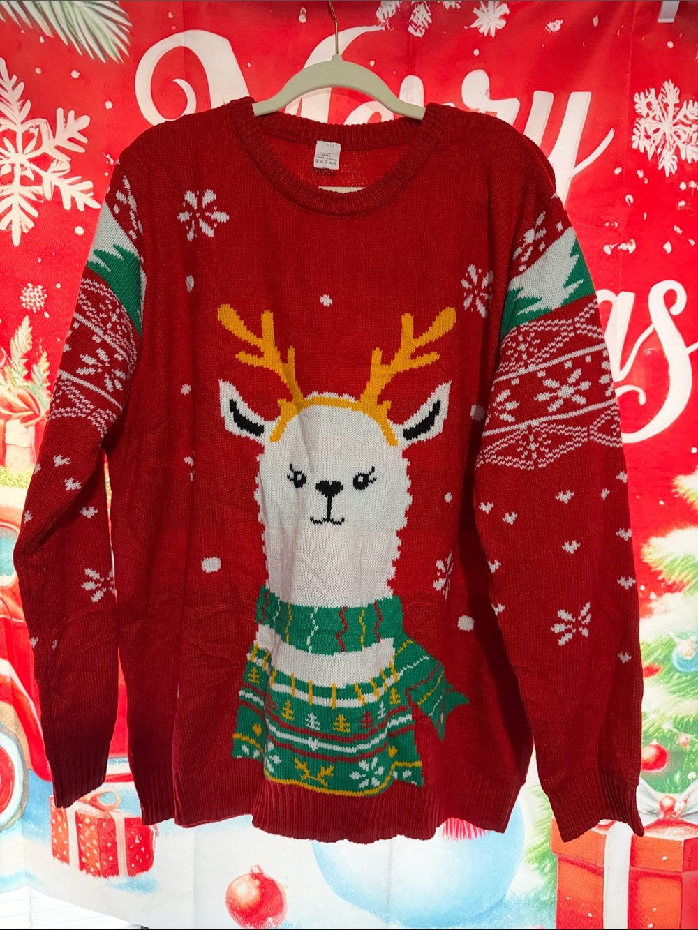 Red Holiday Reindeer Sweater - Unbranded